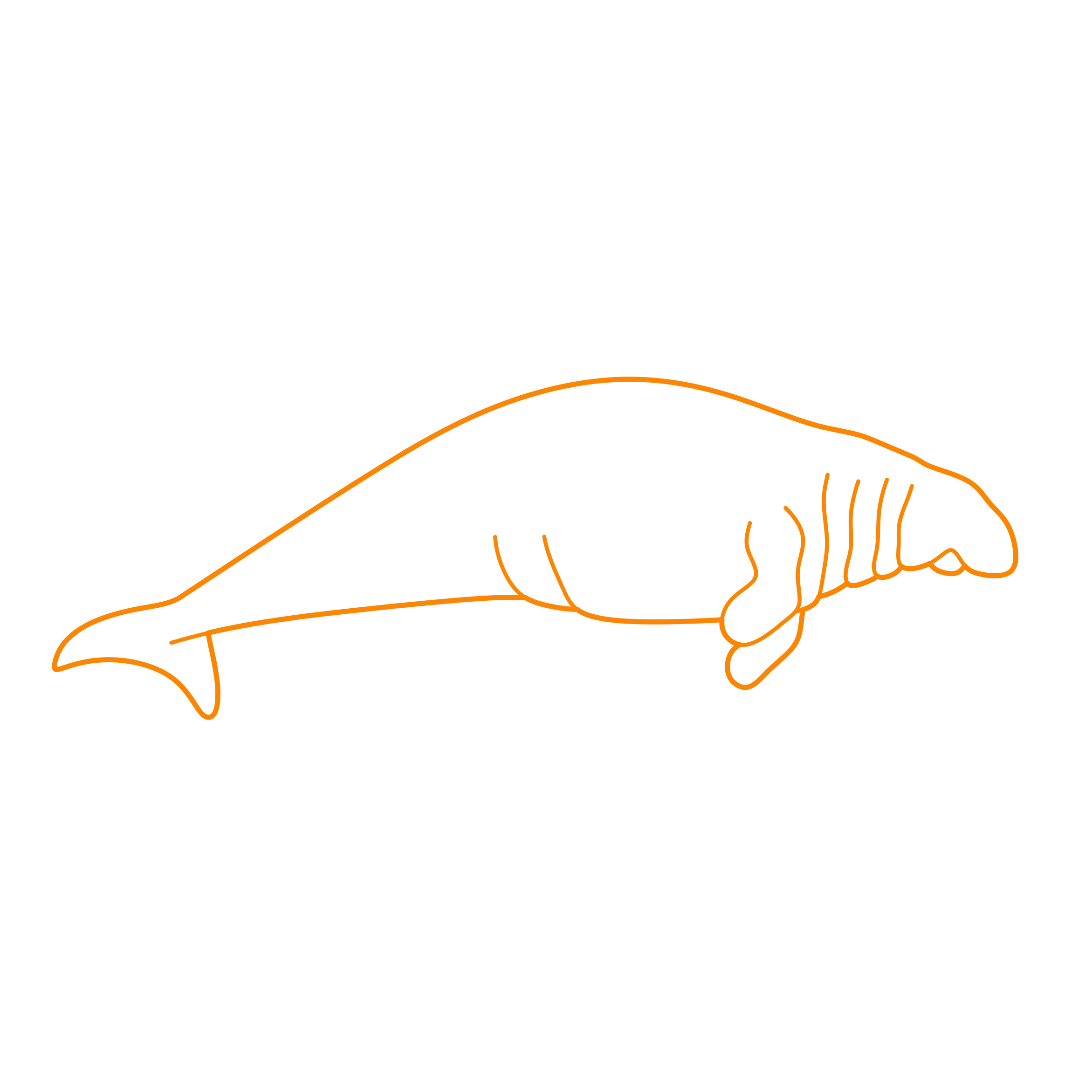 Animals Sea Cows Stellers Sea Cow Line Tracing Svg Vector Free Vectors